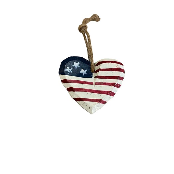 Wooden Ornaments Snowflake Heart Lot Of 3 - Picture 4 of 5